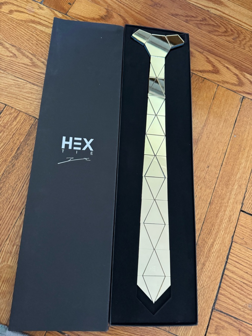 HEX Tie Gold Geometric Men's Necktie